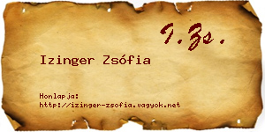 Izinger Zsófia névjegykártya