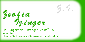 zsofia izinger business card